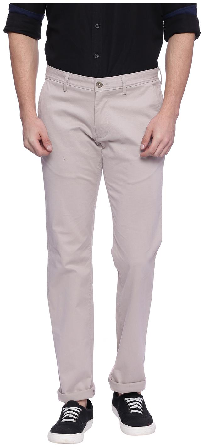 

BASICS Men Grey Solid Skinny fit Regular trousers