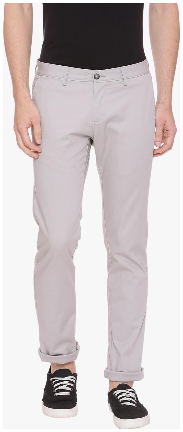 

BASICS Men White Solid Skinny fit Regular trousers