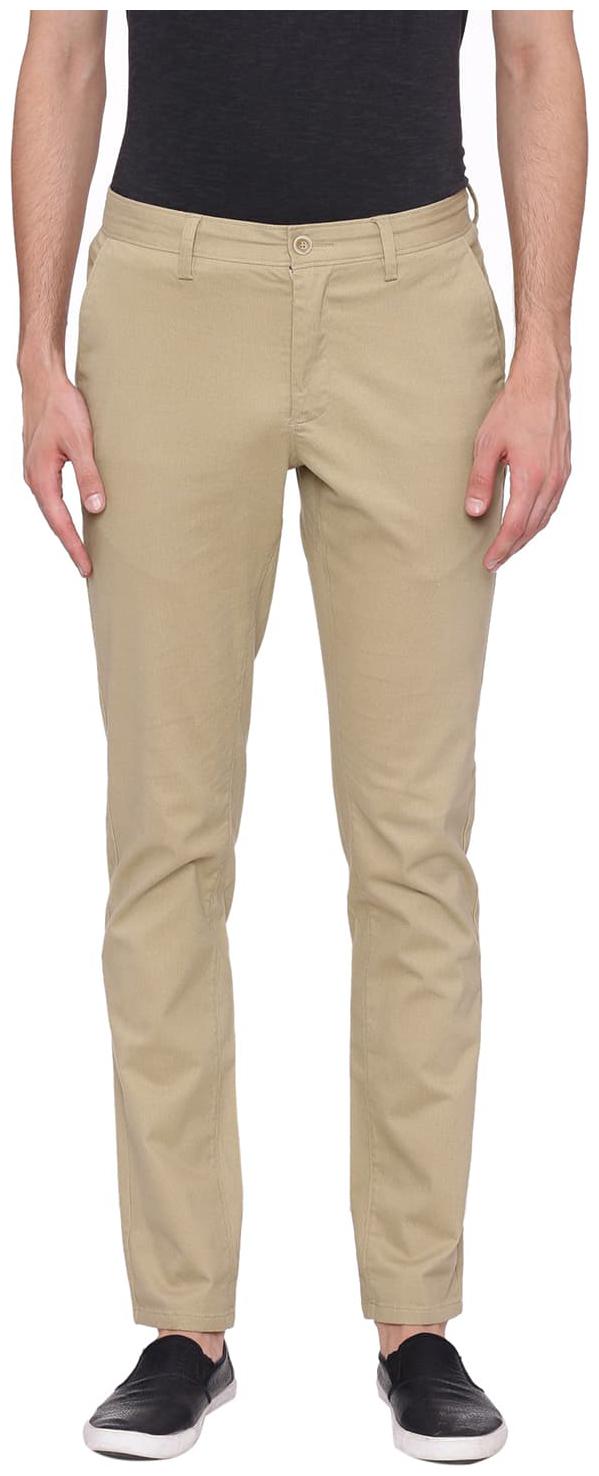 

BASICS Men Brown Printed Skinny fit Regular trousers