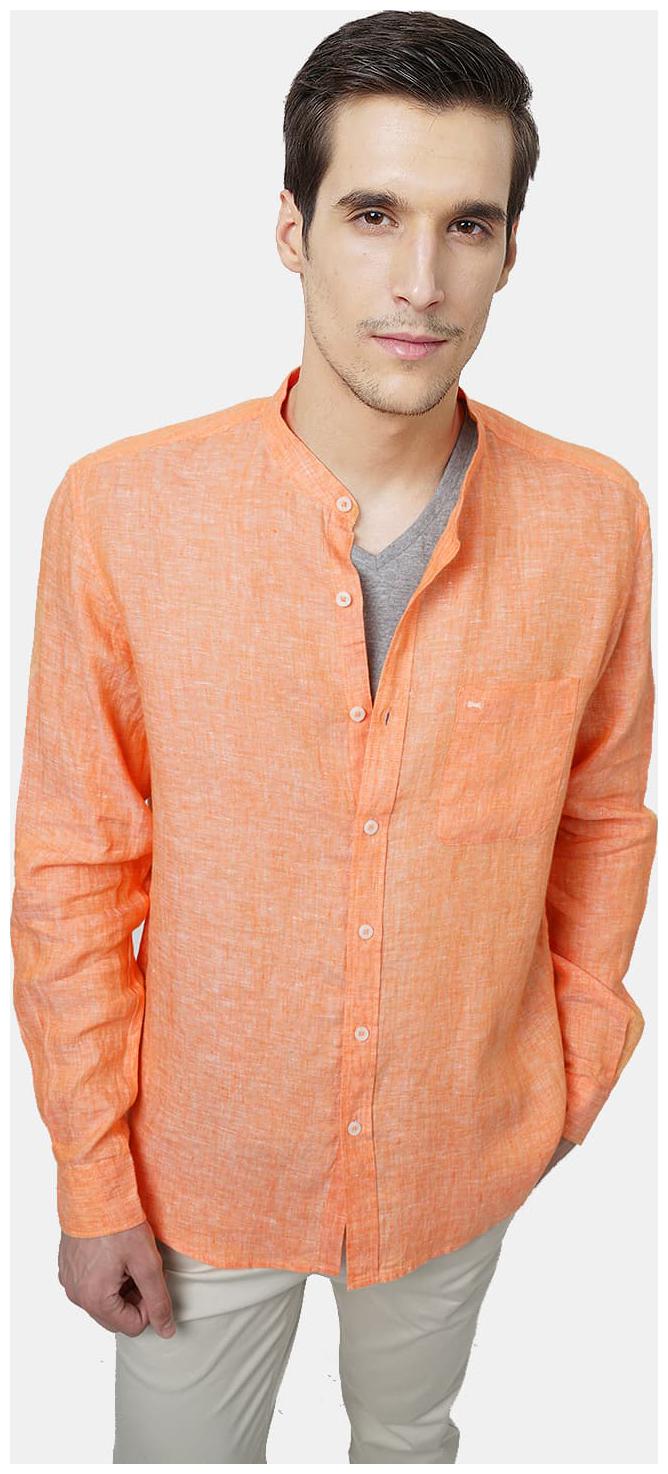 

BASICS Men Orange Solid Slim Fit Casual Shirt