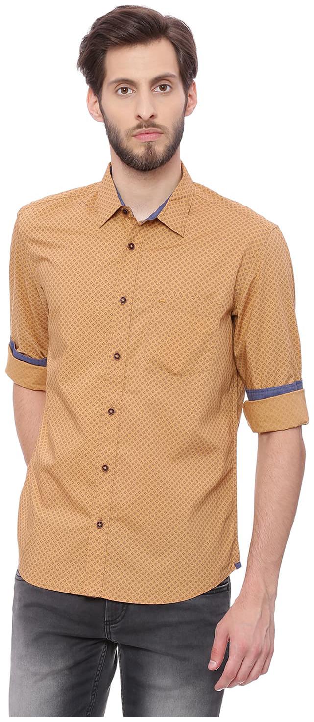 

BASICS Men Brown Printed Slim Fit Casual Shirt