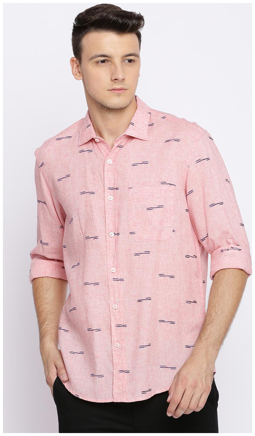 

BASICS Men Red Solid Slim Fit Casual Shirt
