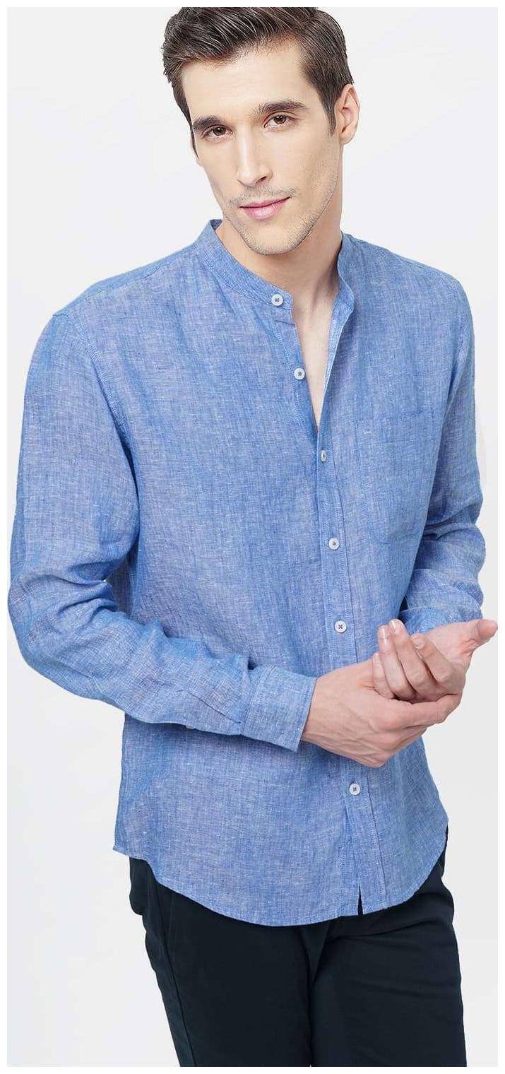 

BASICS Men Blue Solid Regular Fit Casual Shirt