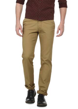 BASICS Men Brown Printed Slim fit Chinos