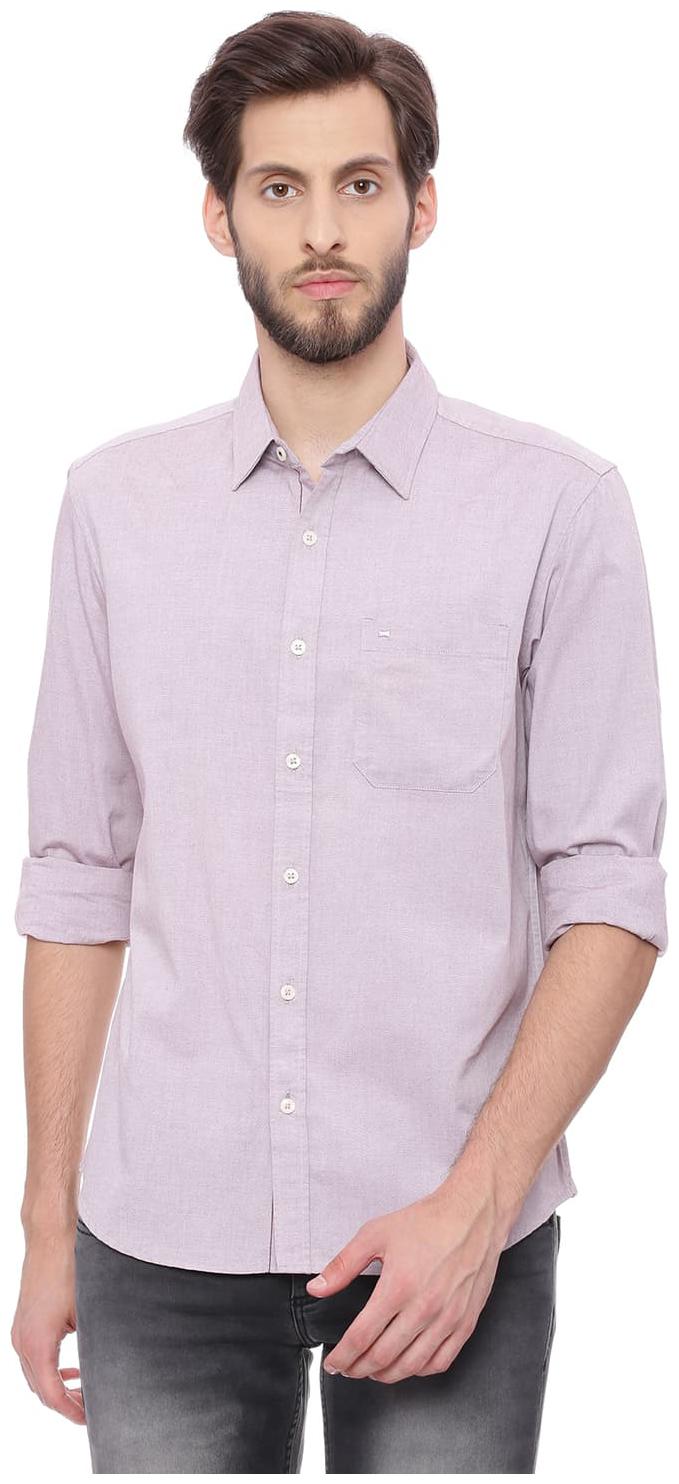 

BASICS Men Pink Solid Slim Fit Casual Shirt