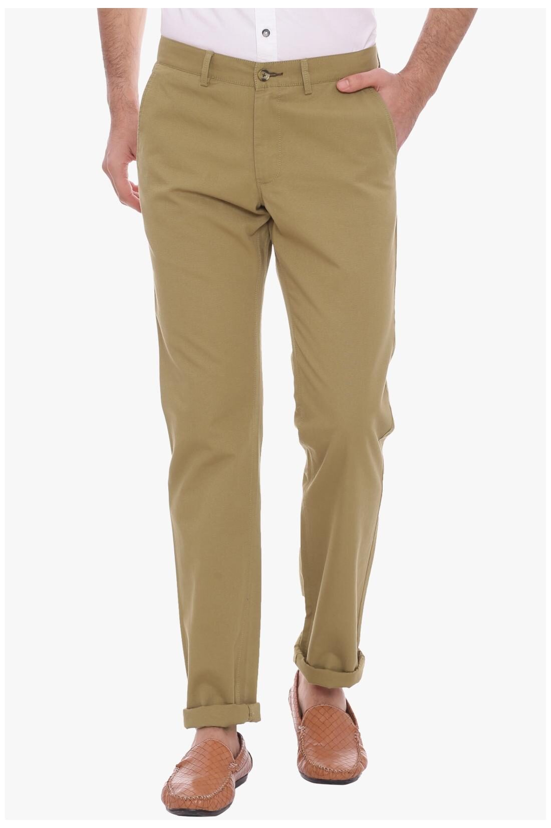 

BASICS Men Beige Solid Slim fit Chinos