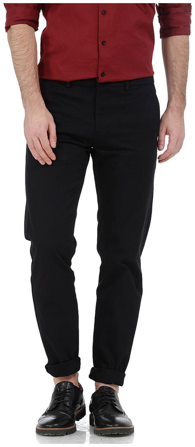 

BASICS Men Black Solid Tapered fit Chinos