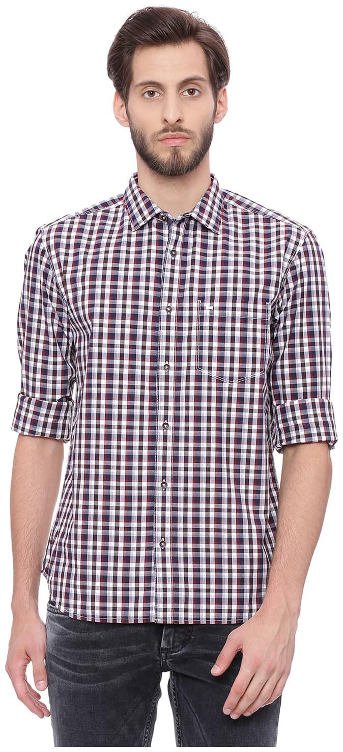 

BASICS Men Multi Checked Slim Fit Casual Shirt