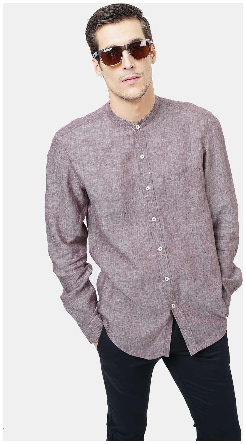 

BASICS Men Brown Solid Slim Fit Casual Shirt
