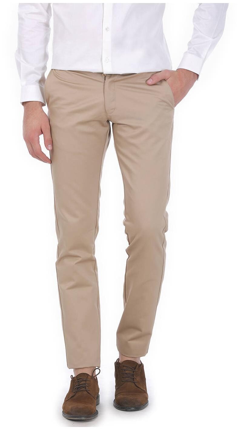 

BASICS Men Brown Solid Tapered fit Regular trousers