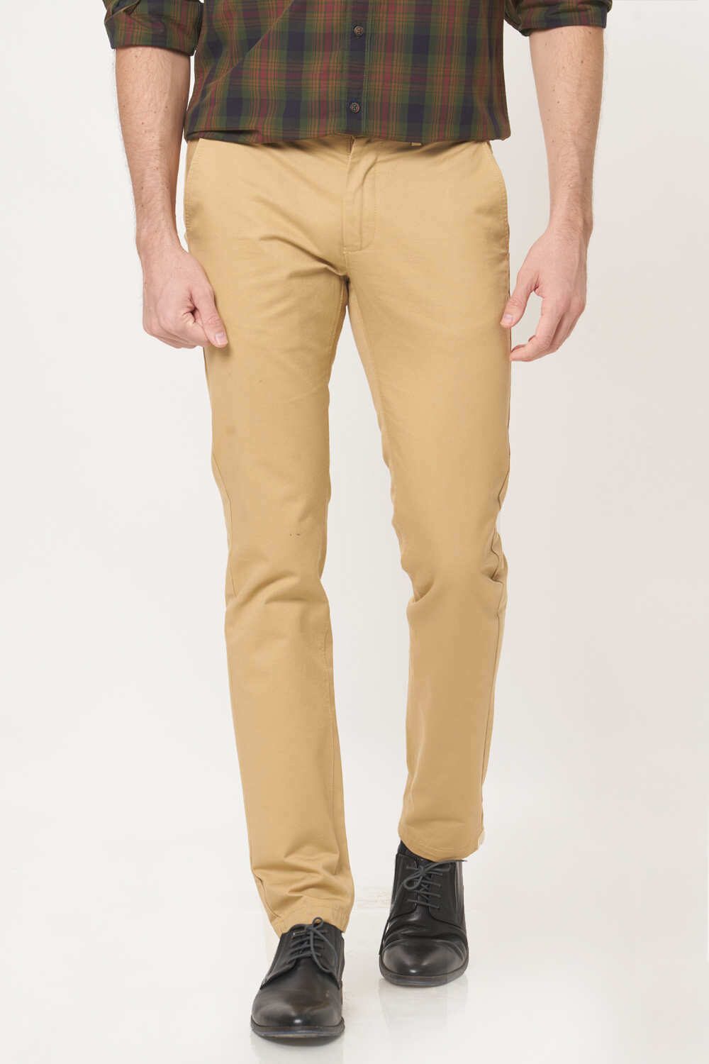 

BASICS Men Beige Solid Tapered fit Chinos