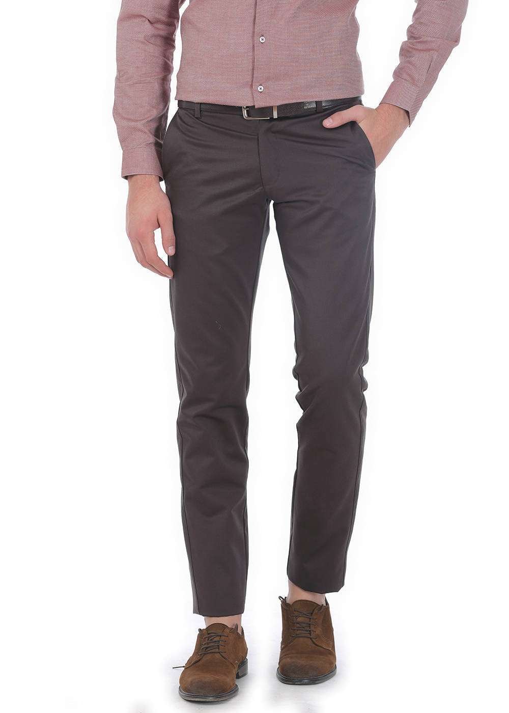 

BASICS Men Brown Solid Tapered fit Chinos