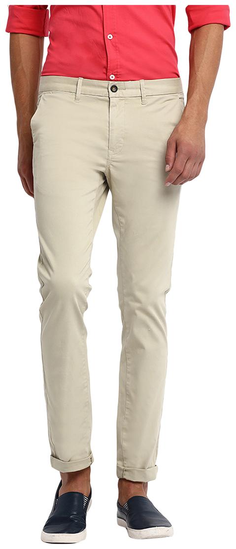 

BASICS Men Beige Solid Tapered fit Regular trousers