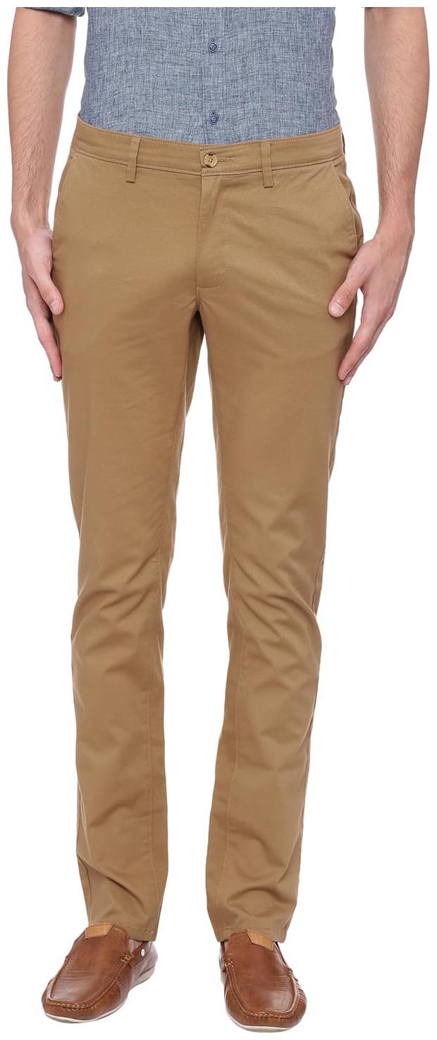

BASICS Men Brown Solid Tapered fit Regular trousers