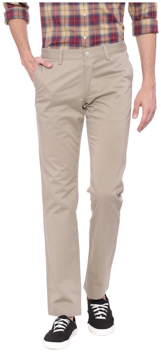 

BASICS Men Grey Solid Tapered fit Regular trousers