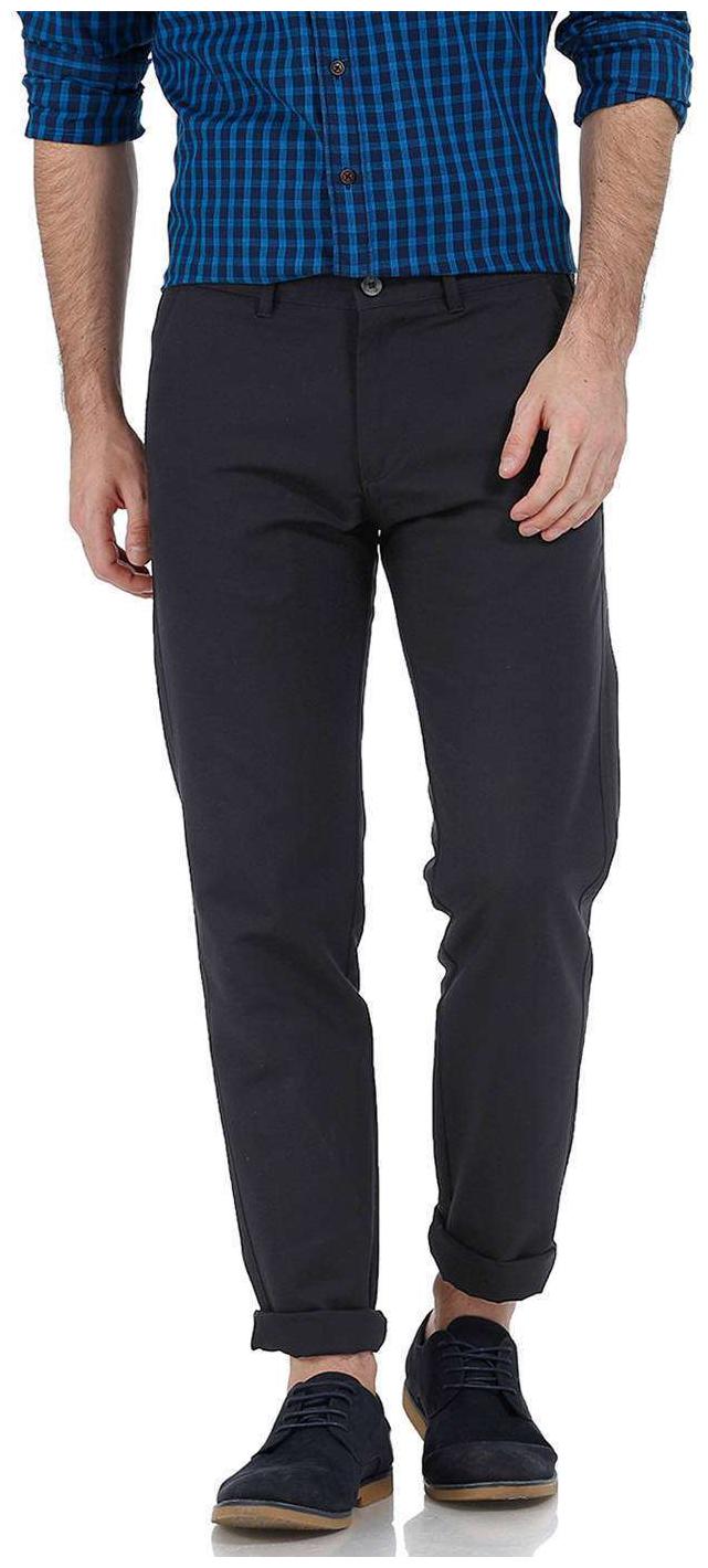 

BASICS Men Black Solid Tapered fit Chinos