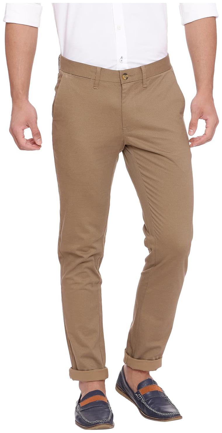

BASICS Men Brown Printed Tapered fit Regular trousers