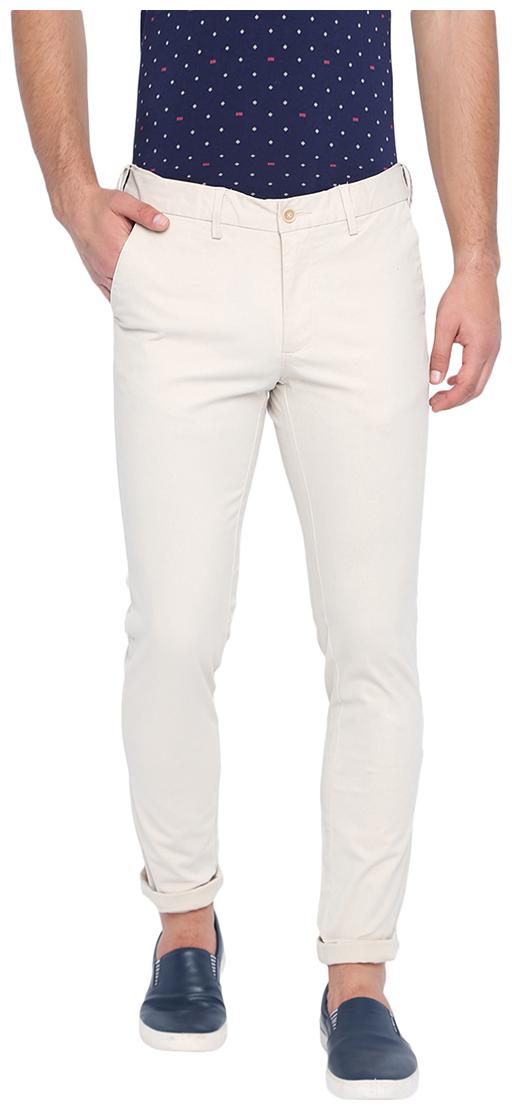

BASICS Men Beige Solid Tapered fit Regular trousers
