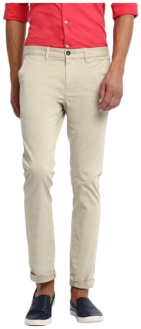 

BASICS Men Beige Solid Tapered fit Regular trousers