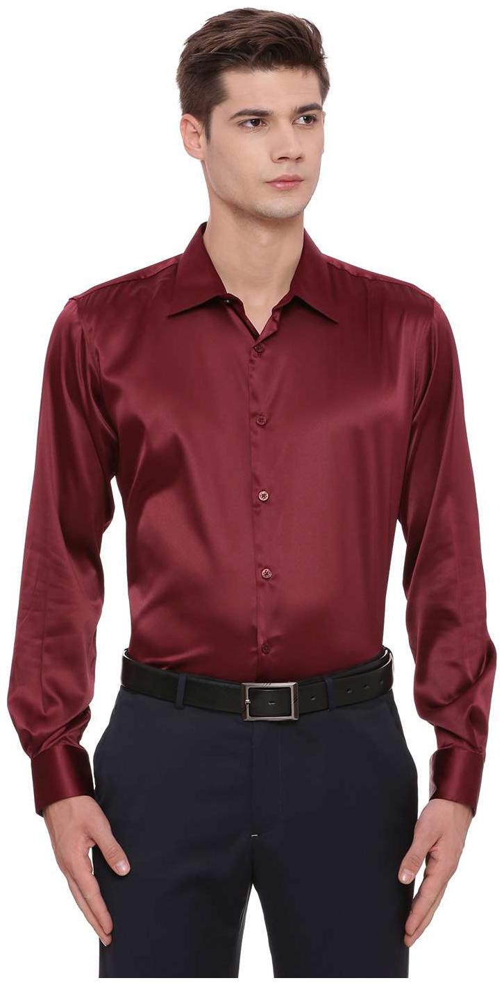 

BASICS Men Slim fit Formal Shirt - Maroon