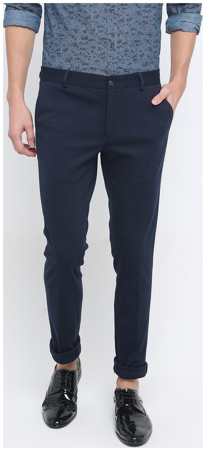 

BASICS Men Blue Solid Tapered fit Chinos