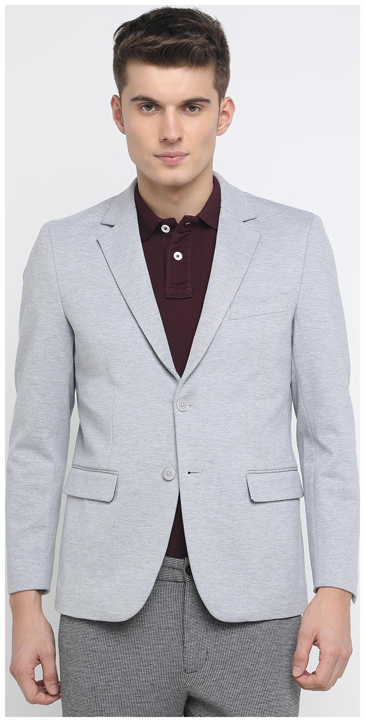 

BASICS Men Grey Solid Regular fit Single Breasted Blazer