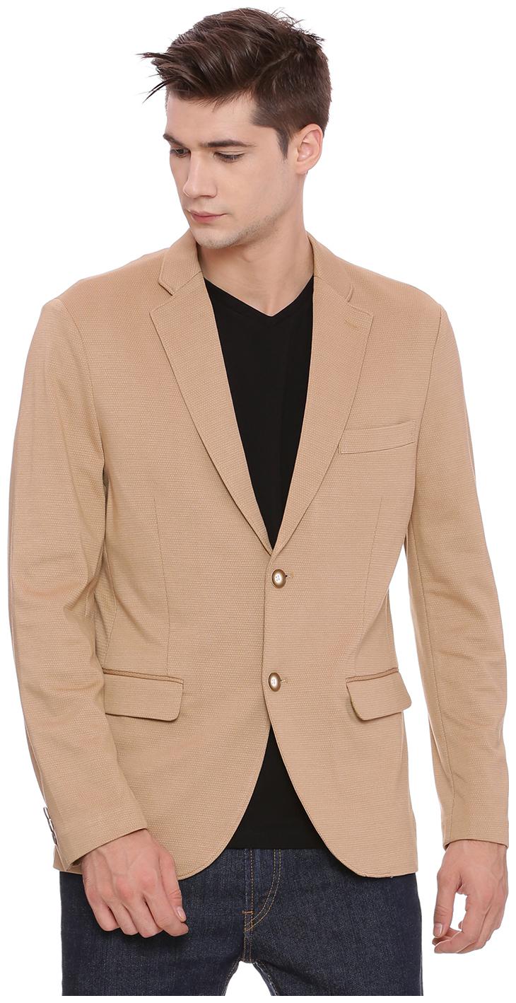 

BASICS Men Brown Solid Regular fit Single Breasted Blazer
