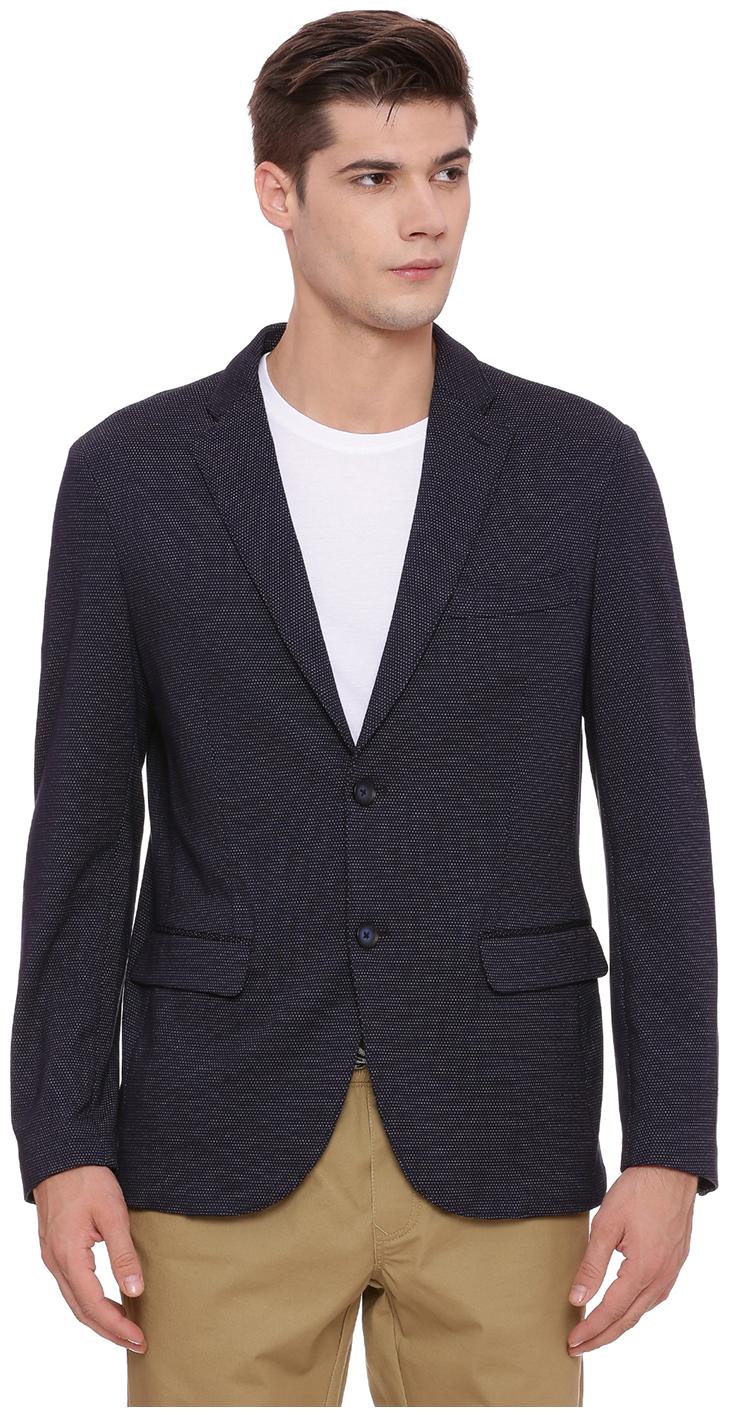 

BASICS Men Blue Solid Regular fit Single Breasted Blazer