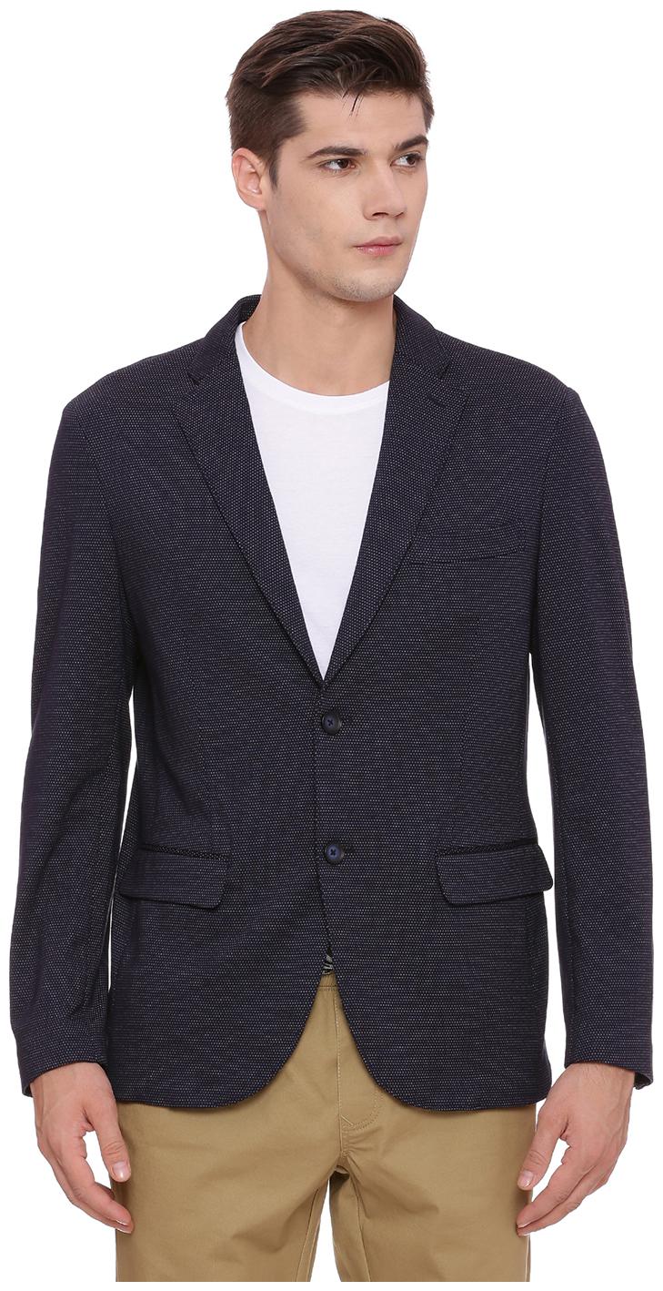 

BASICS Men Blue Solid Regular fit Single Breasted Blazer