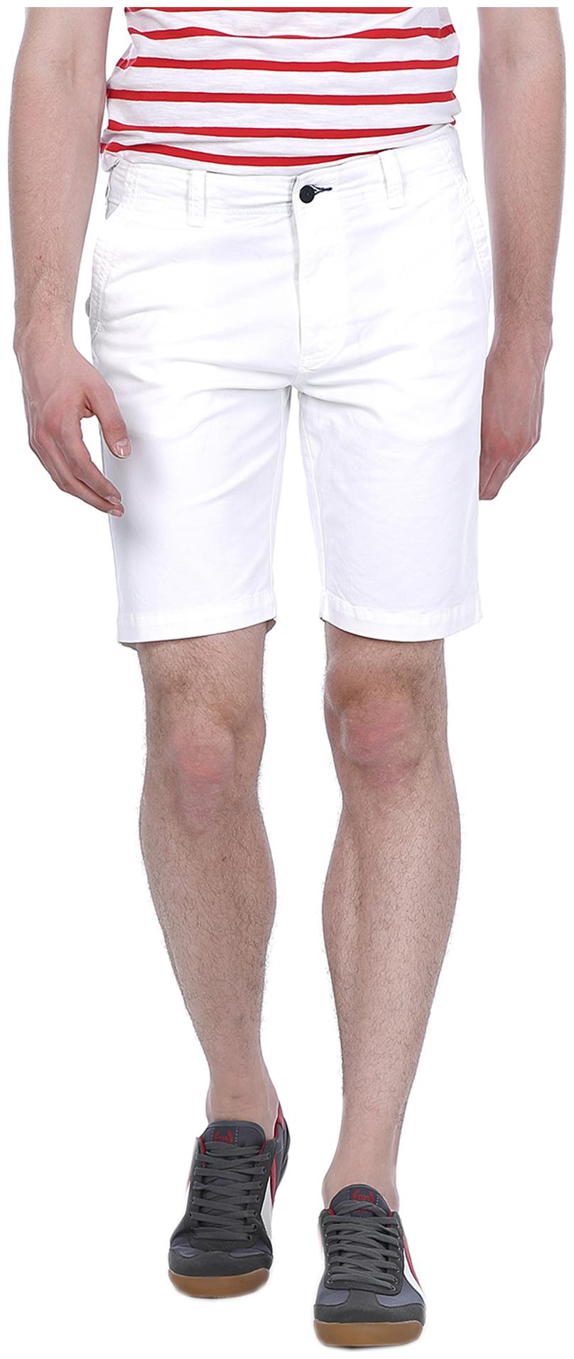 BASICS Men White Regular Fit Regular Shorts by Basic Life