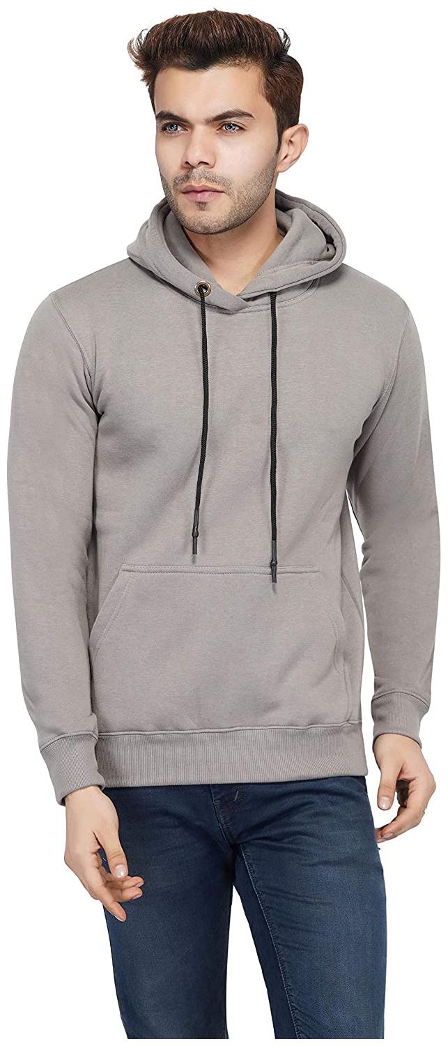 

BAZARVILLE Men Grey Hooded Hoodie
