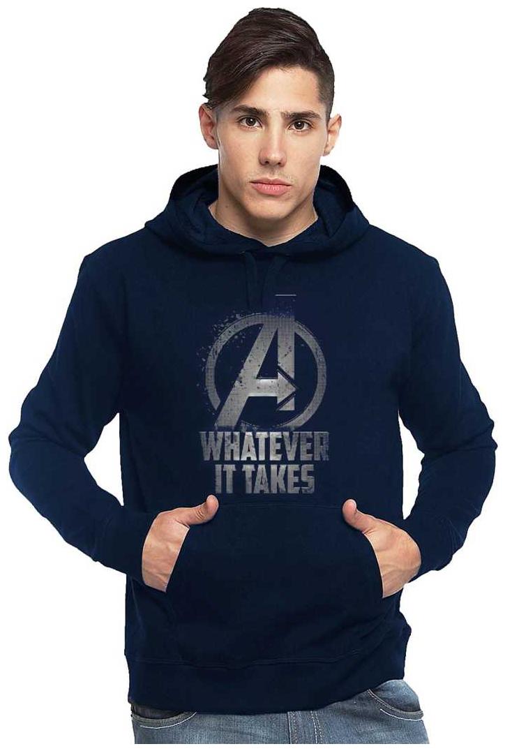 

BAZARVILLE Men Blue Hooded Hoodie