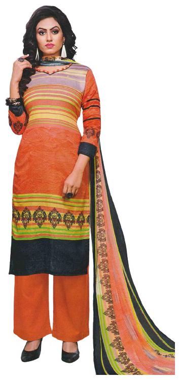 

BBQSTYLE Multi Unstitched Kurta with bottom dupatta With dupatta Dress Material