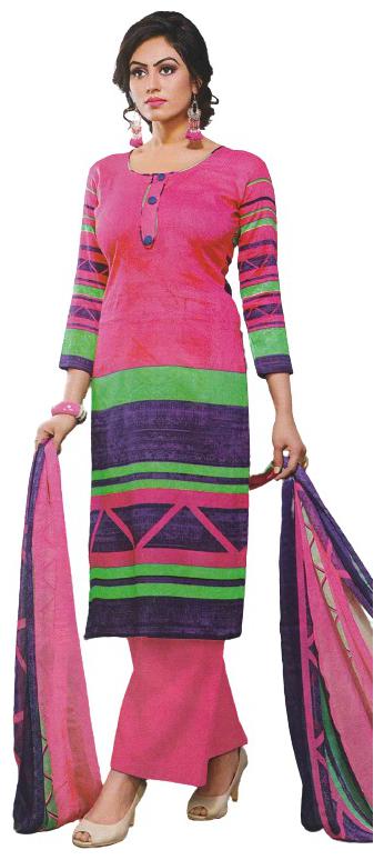 

BBQSTYLE Multi Unstitched Kurta with bottom dupatta With dupatta Dress Material