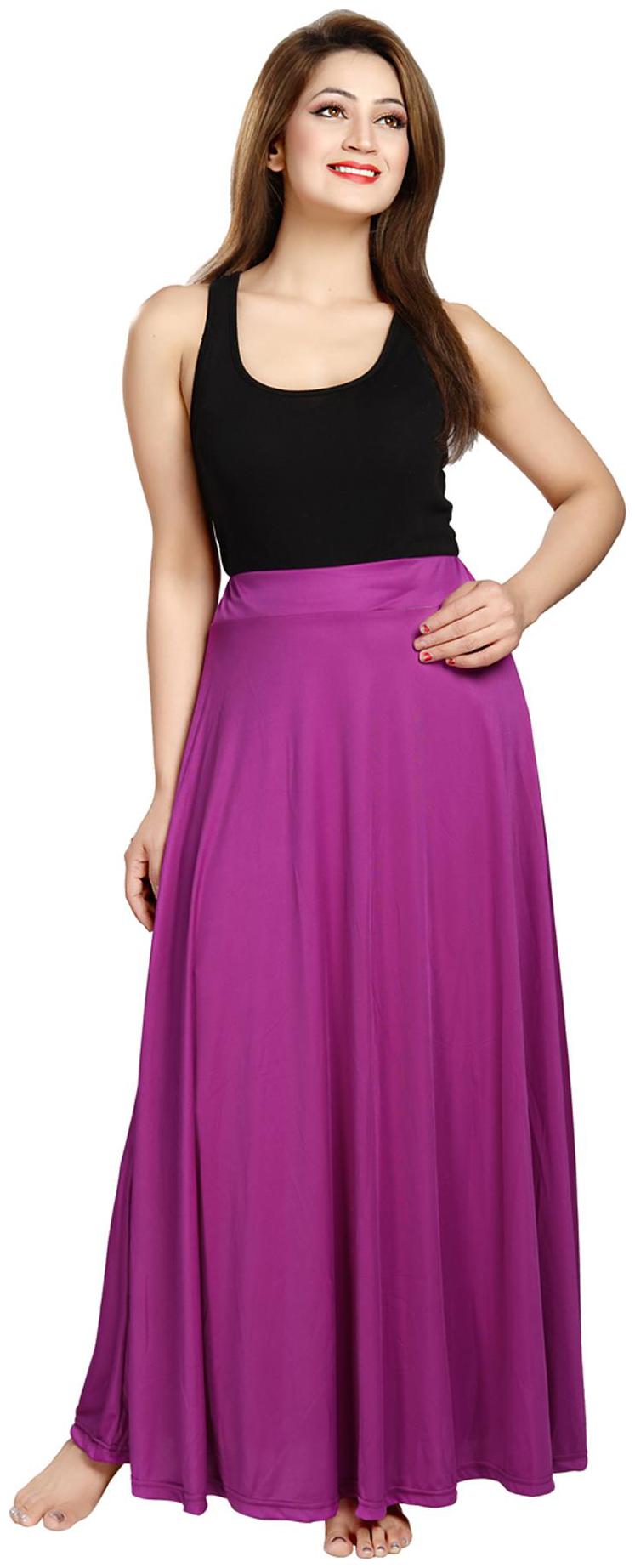 

Be You Fashion Women Serena Satin Magenta Plain Long Skirt