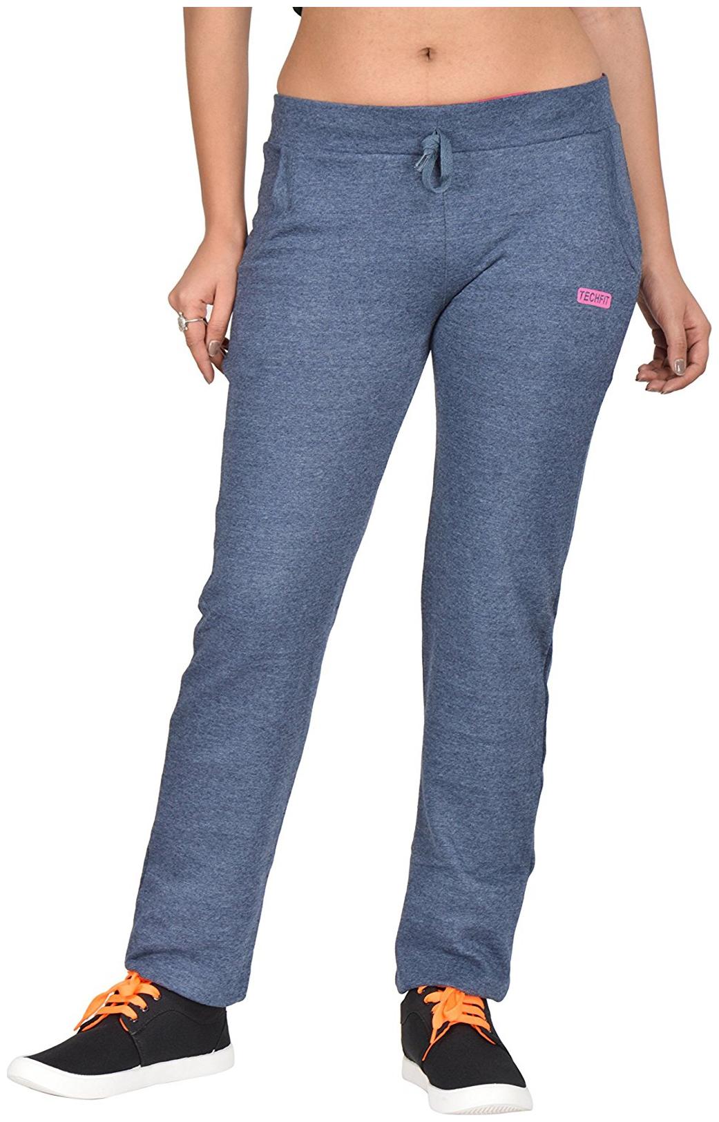

Be You Women Regular fit Cotton Solid Track pants - Blue