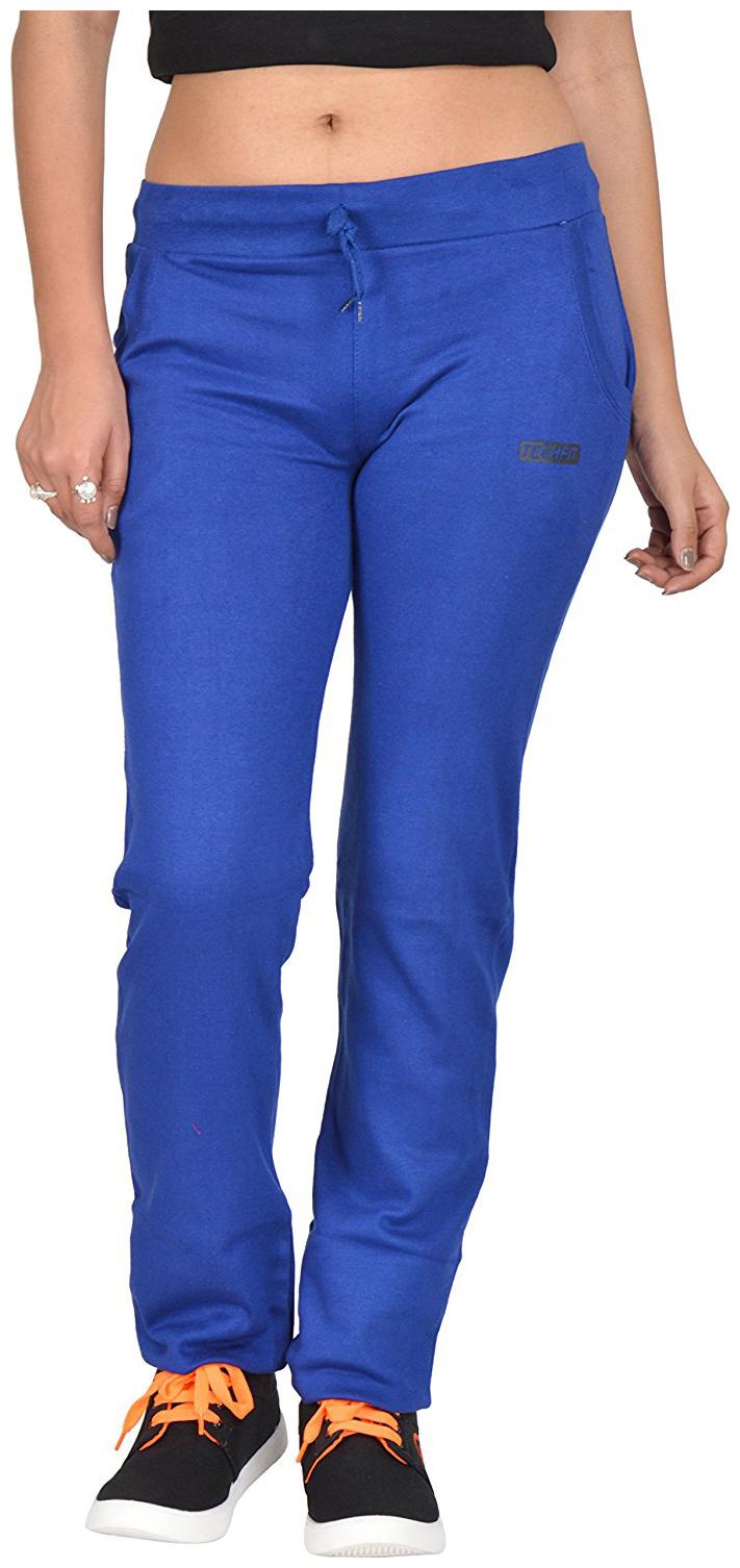 

Be You Women Regular fit Cotton Solid Track pants - Blue