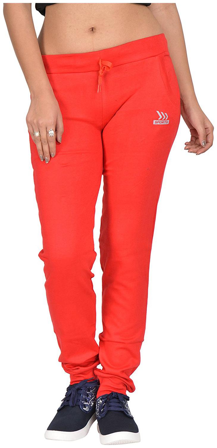 

Be You Women Regular fit Cotton Solid Track pants - Red