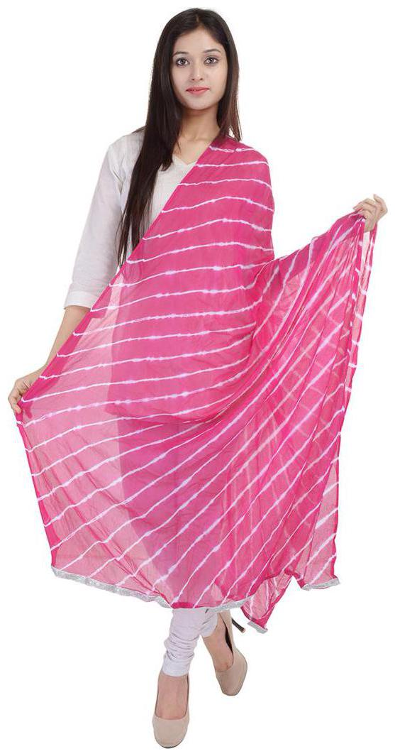 

Beautiful Crepe nazneen Lahariya Printed Pink Dupatta