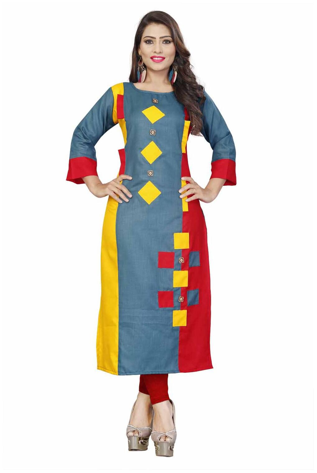 

Beauty Brich Fashion Women Blue Printed Regular Kurti