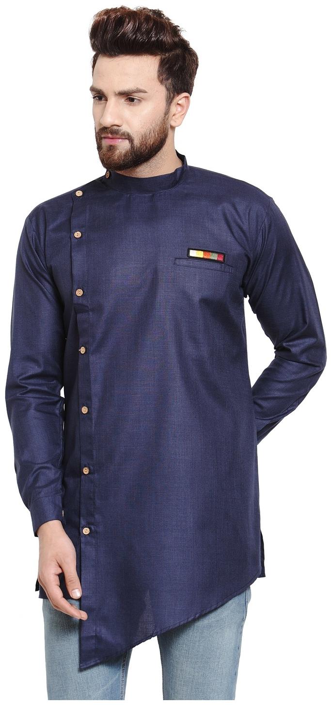 

BEAUTY TROTTERS Men Blue Regular Fit Kurta