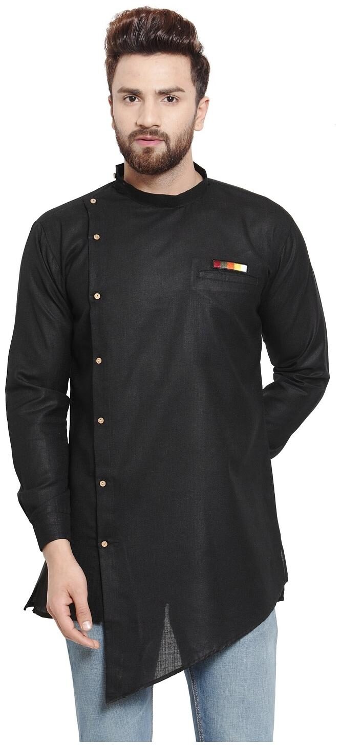 

BEAUTY TROTTERS Men Black Regular Fit Kurta