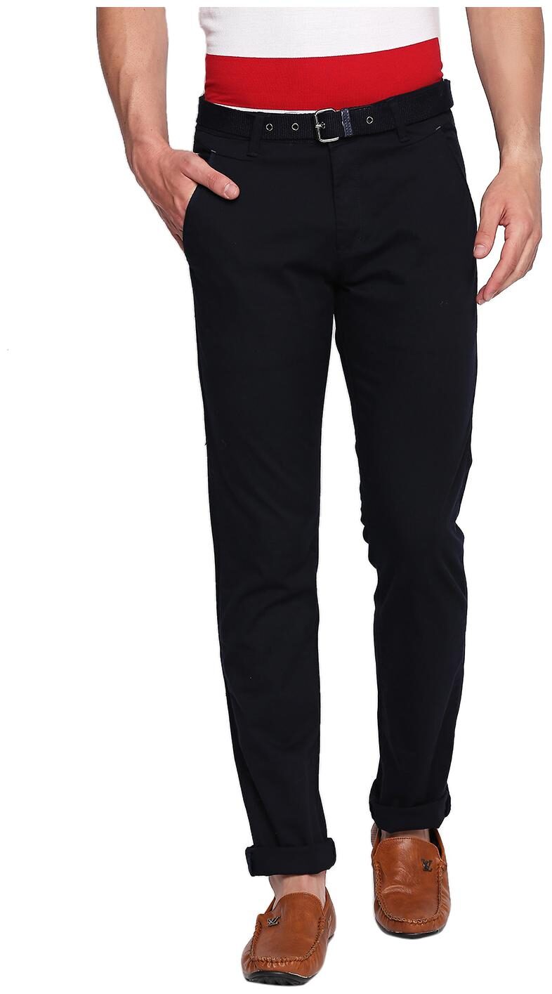 

Beevee Cotton Blend Solid Casual Trouser Black