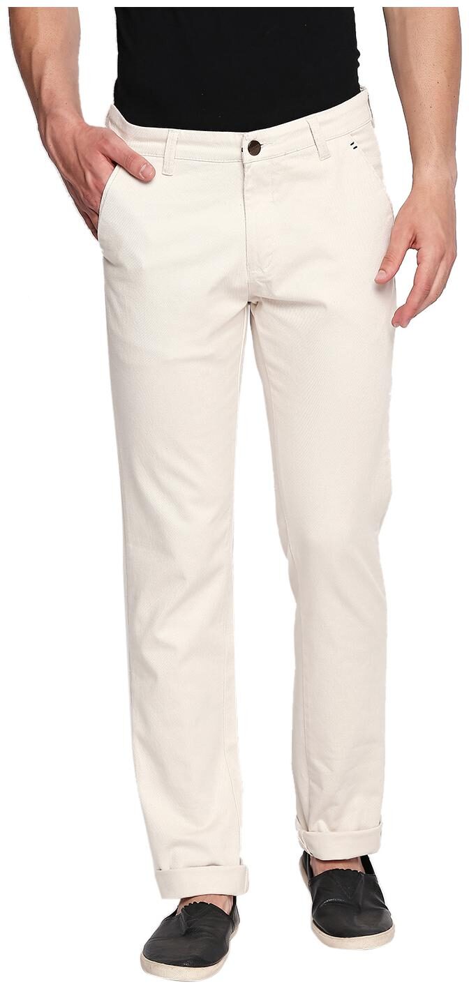 

Beevee Cotton Blend Solid Casual Trouser White