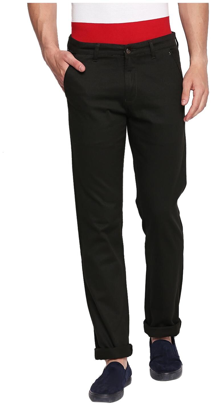 

Beevee Cotton Blend Solid Casual Trouser Black