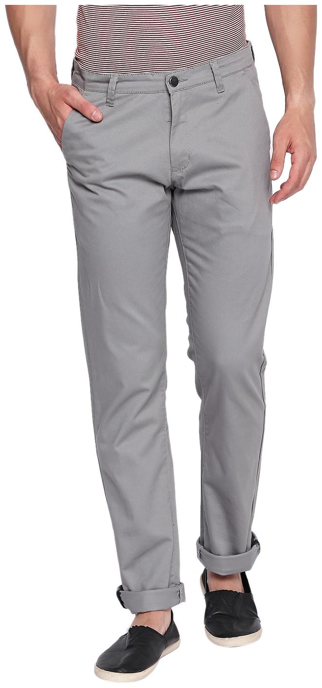 

Beevee Cotton Blend Solid Casual Trouser Grey