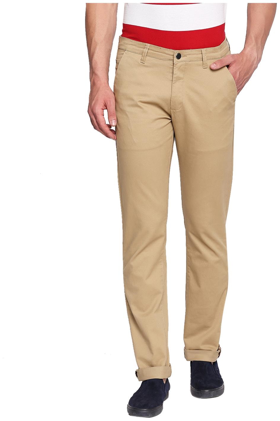 

Beevee Cotton Blend Solid Casual Trouser Beige
