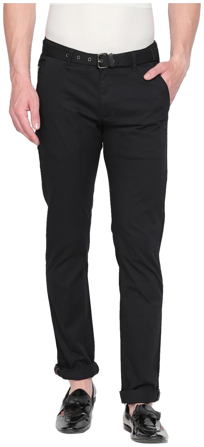 

Beevee Cotton Blend Solid Casual Trouser Black