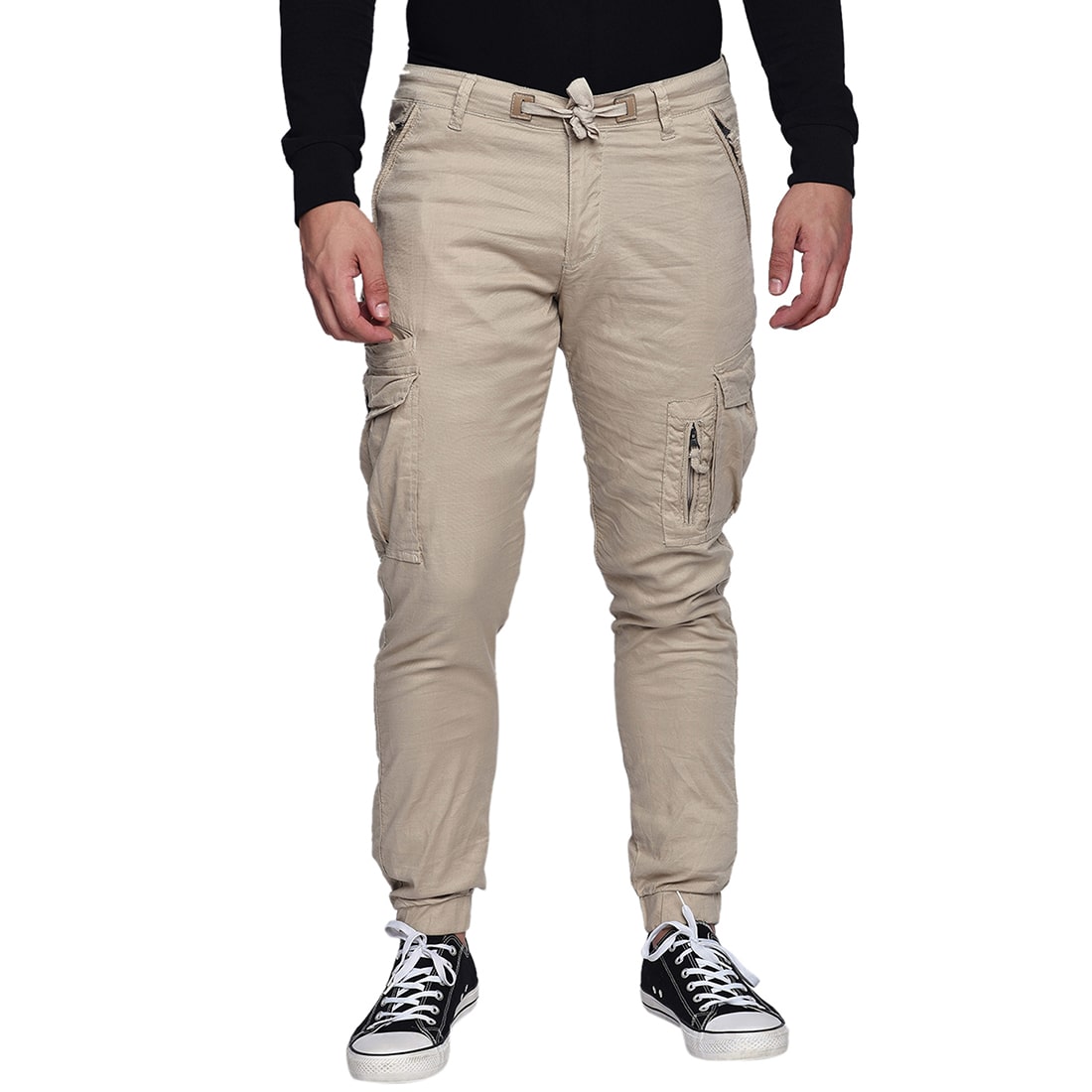 

Beevee Men Beige Solid Regular fit Cargos