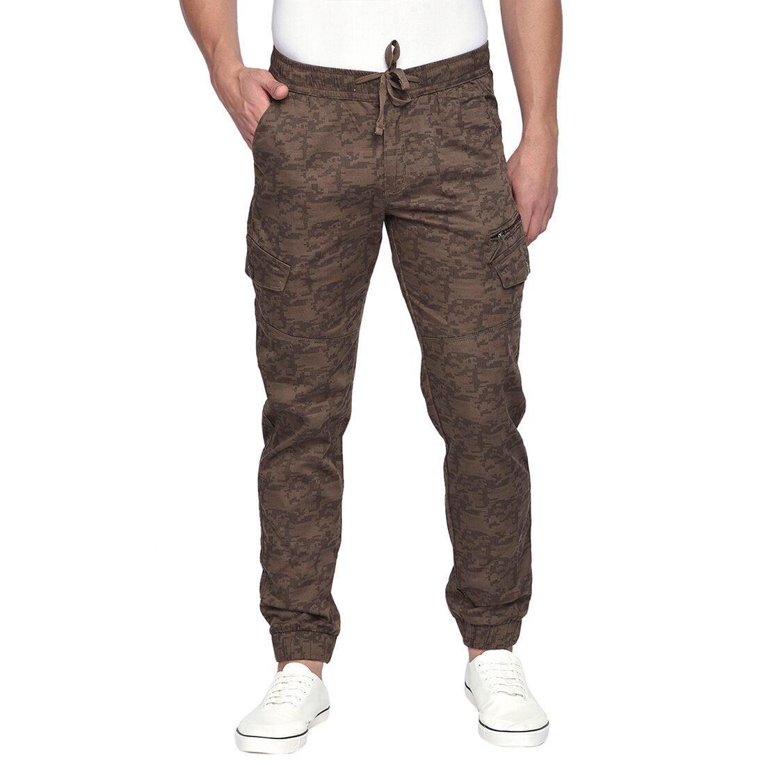 

Beevee Men Brown Printed Regular fit Cargos